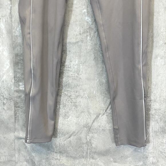 NICOLE MILLER Women's Grey High-Rise Contrast Stripe Mesh Leg Pull-On Crop - Picture 6 of 9